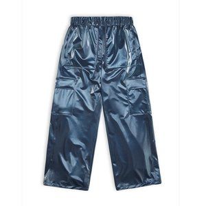 RAINS Blue Wide-Leg Cargo Pants - Women's Size XL, Unisex L